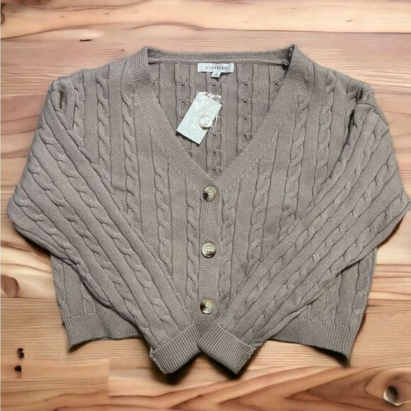 Ava + Esme 2 Piece Tank Sweater Set, Mocha - Picture 2 of 6